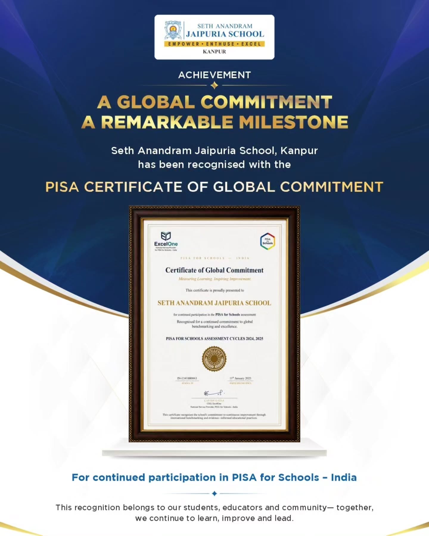PISA Certificate of Global Commitment